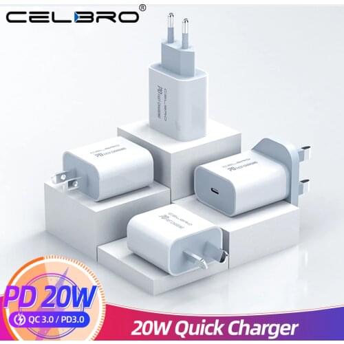 For Iphone 12 Pro Charger 20W PD Usb C Quick Charger Adapter for IPhone 12 Mini 12Pro Max 11 Samsung Type C Chargers Portable EU