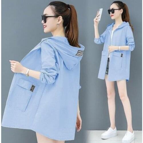 Big Size M-5XL Summer Thin Sun Protection Clothing Jacket Women Causal Anti Uv Jackets Zipper Lightweight Breathable Hooded Coat