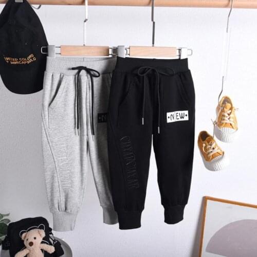 Boys Girls Casual Sport Pants New Retail Sale Cotton Pants For 2-7Years Old Jogging Enfant Solid color Kids Children Trousers