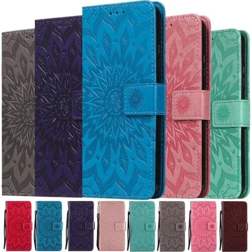 Etui Sunflower Wallet Flip Case For Huawei Y5P Y6P Y7P Y7A Y9A Honor 10 Lite Y5 2018 Y6 Pro 2019 Y9 Prime 2019 Card Holder Cover