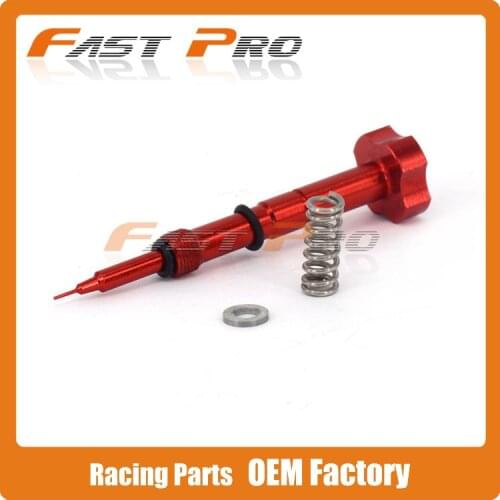 CNC Billet Red Air Fuel Mixture Screw Adjuster For MIKUNI VM26 30mm Carburetor Motorcycle Pit Dirt Bike Motocross Off Road