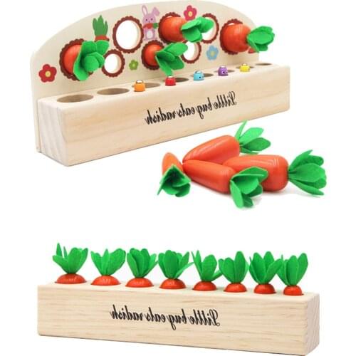 Wooden Sorting Toy Carrot Harvest Game For Preschool Learning Grand Matching Puzzle Memory Match Game Educational Toys For Kids