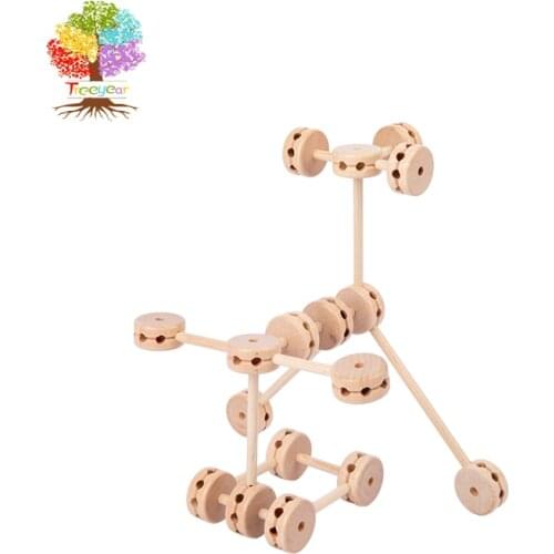 Treeyear Wooden Building Blocks for Kids - Building Planks Set, STEM Toy for Boys and Girls (60 Pieces)