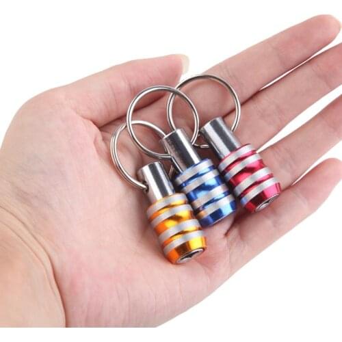 Stainless Steel Hex Shank Screwdriver Bits Holder Adjustable Bar Drill Screw Adapter Quick Release Keychain Key Pendant Key Ring