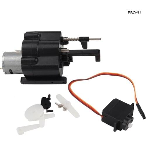 EBOYU Speed Change Gear Box w/ Motor and Servo for WPL B14 B16 B24 B36 C24 C14 2.4G RC Crawler Military Truck
