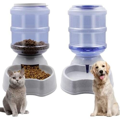 3.8L Gravity Pet Water Dispenser Cat Automatic Feeder Plastic Dog Water Bottle Food Water Dispenser Pet Feeding Bowl for Cat Dog