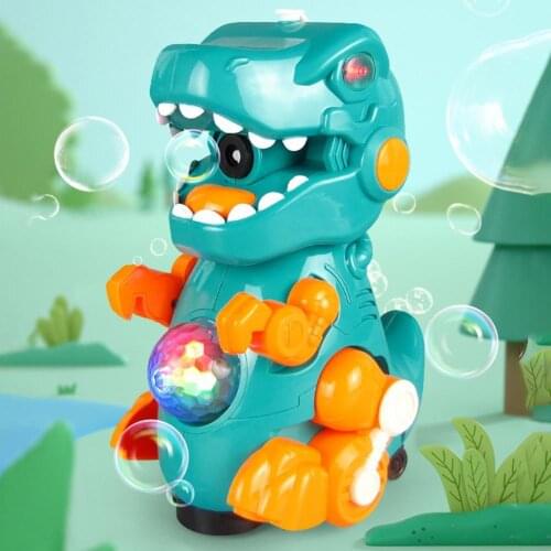 Creative Electric Walkable Tyrannosaurus Bubble Maker Machine Funny Bubble Machine Music Outdoor Toy for Kids Entertainment