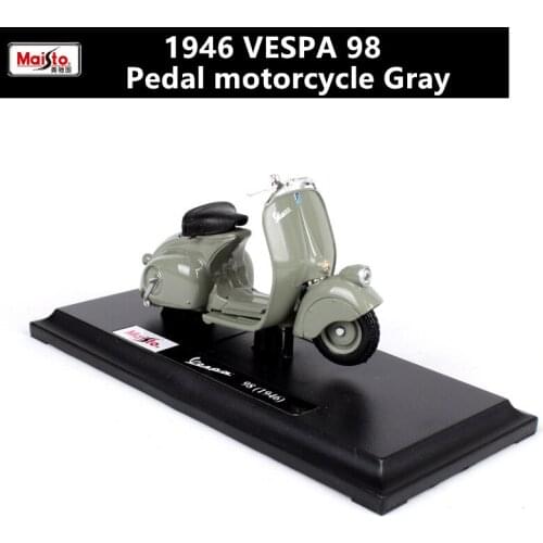 Maisto 1:18 Piaggio 1946 98 Pedal Motorcycle Alloy Metal Motormike Diecast Road Racing Model