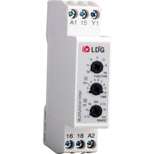 DMB51CM24 2pcs Multifunction Analog Timer Relay Module & Board 5A 24V DC/AC-250VAC 7 Range Electronic Time Relay Switch Din Rail