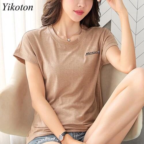 Fashion Top T Shirt Summer New 2021 Solid Woman Casual Loose Diamond Printing Batwing Sleeve T-shirt Womens Shirt Korean O-Neck
