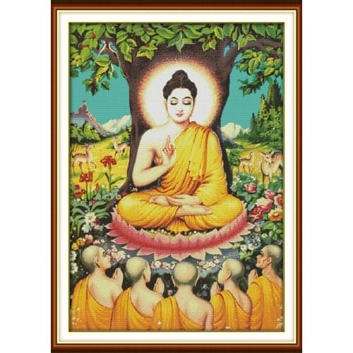 Sakyamuni(5)(preaching picture) cross stitch kit people 18ct 14ct 11ct count print canvas stitches embroidery DIY handmade