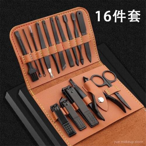7/16pcs/set Nail Clipper Set Folding Bag Stainless Steel Finger Toe Nail Clipper Kit Scissors Nail Trimmer Dropshipping 30#10