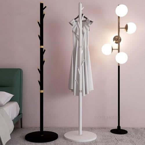 Chinese Style Solid Wood Living Room Floor Coat Racks Creative Bedroom Hanging Clothes Rack Simple Modern Porch Standing Hanger