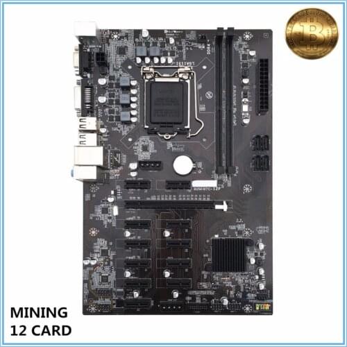 New Mining Motherboard B250 BTC Mainboard LGA1151 CPU DDR4 Memory 12 Card USB3.0 Expansion Adapter Desktop Motherboard