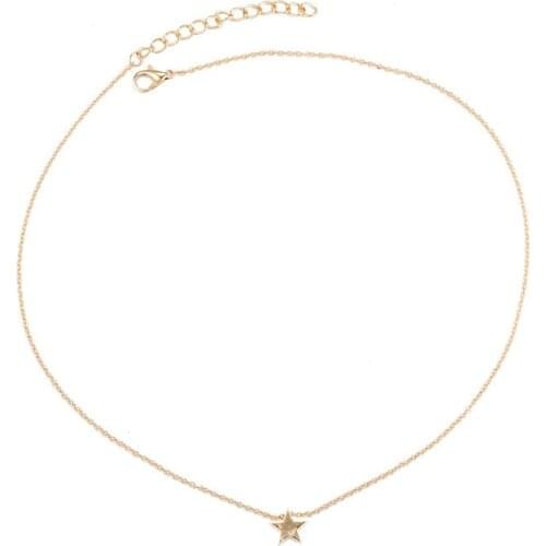 New Jewelry Fashion Simple Alloy Versatile Star Pendant Jewelry Necklace Clavicle Chain Necklace Women