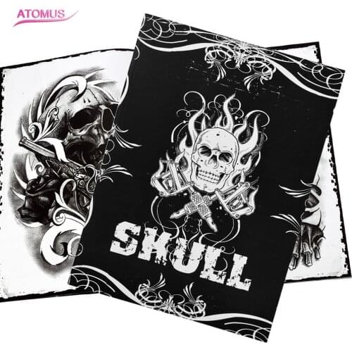 New ATOMUS Selected Skull Tattoo Books Design A4 Sketch Flash Book Tattoo Art Painting Reference For Tattoo Supplies