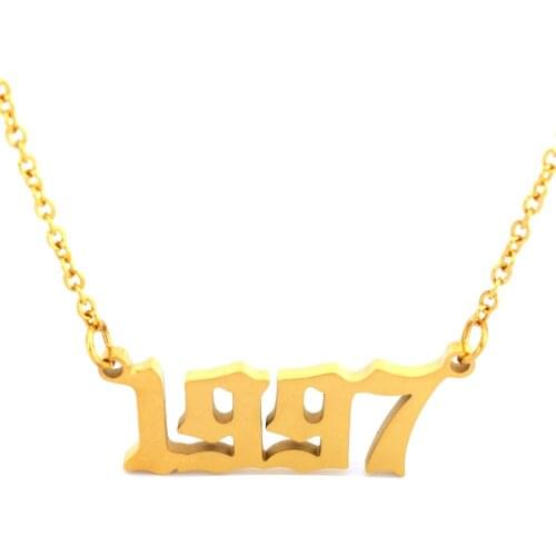 Year Number Necklaces for Women Custom Year 1994 1995 1996 1997 1998 1999 2000 2019 Birthday Gift from 1980 to 2019