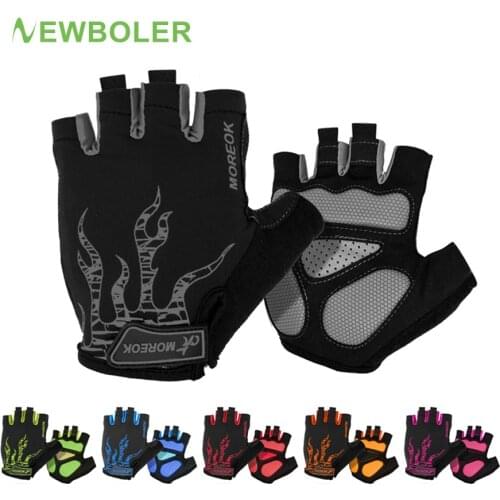 NEWBOLER Half Finger Cycling Gloves GEL Shockproof Summer Sport Bicycle Gloves For Man Women 7 Colors Riding MTB Road Bike Golve