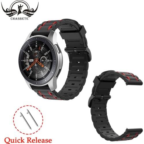 For Gear S3 Watch 46mm/Galaxy Watch 3 45mm Watchband Compatible watches with 22mm smartwatch Soft Silicone Quick Release Pin
