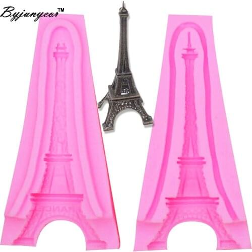 Byjunyeor S087 2pcs EiffelTower UV Resin Silicone Mold Fondant Chocolate Candy Crystal Epoxy Clay Plaster Concrete Candle Soap