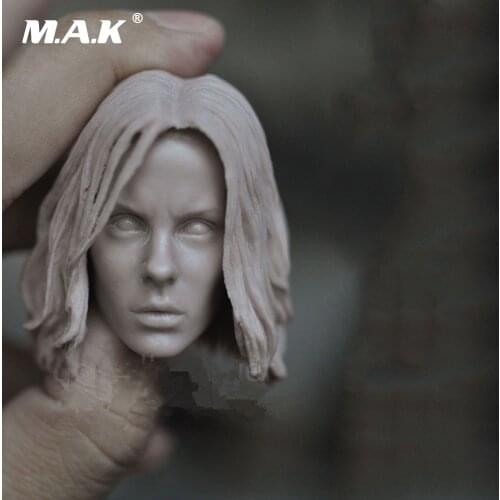 Selena Kate Beckinsale Unpainted 1/6 Scale White DIY Female Head Carving for 12" Female Action Figures