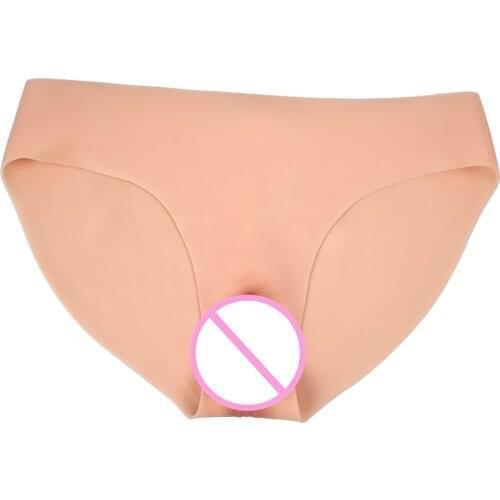 Silicone Fake Vagina Underwear Panties Men Penetratable Vagina Boxer Briefs for Crossdresser Transgender Shemale Gaff Soft Tits