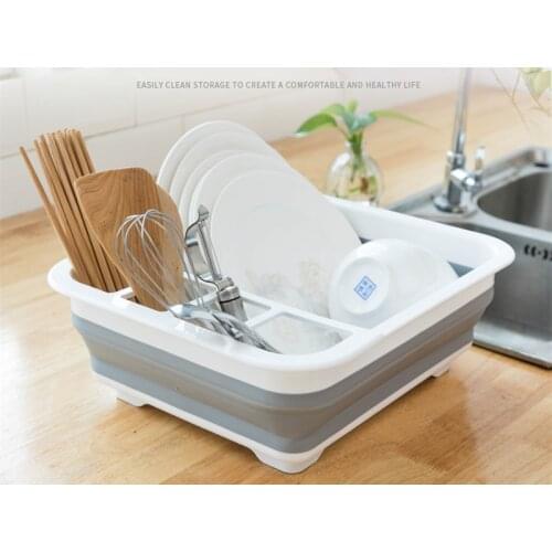 Foldable Dish Rack Kitchen Storage Holder Drainer Bowl Tableware Plate Portable Dinnerware Organizer Drying Rack Home Shelf tool
