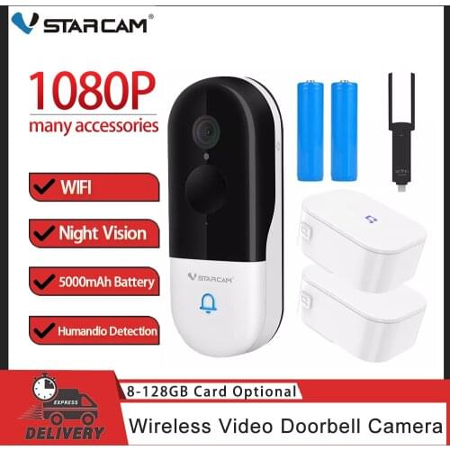 CDYCAM WiFi Wireless Security DoorBell Camera 720P Visual Intercom Recording Video DoorPhone Remote Home Monitoring Night Vision