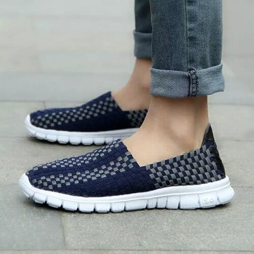 Woman Breathable Hand-Woven Loafers Ladies Elegant Lightweight Wovening Shoes Woman Slip-On Moccasin Women Casual Shoes