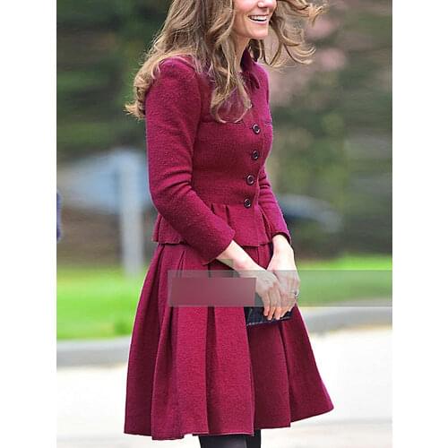 Kate Middleton New Fashion High Quality Single Breasted Top Loose Half Skirt Vintage Elegant Chic Party Work Casual WomenS Sets