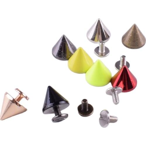 10sets Wholesale Cone Rivets Screw Punk Studs Leather Crafts Bullet Spikes Rivets 12mm | Craft Supplies DIY