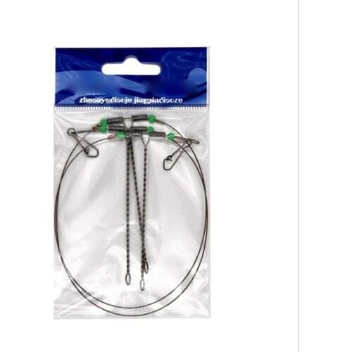 10PCS Stainless Steel Fishing Rigs Wire Leader Rope Line Swivel String Hooks Balance Bracket Fishing Hooks Fishing Tools