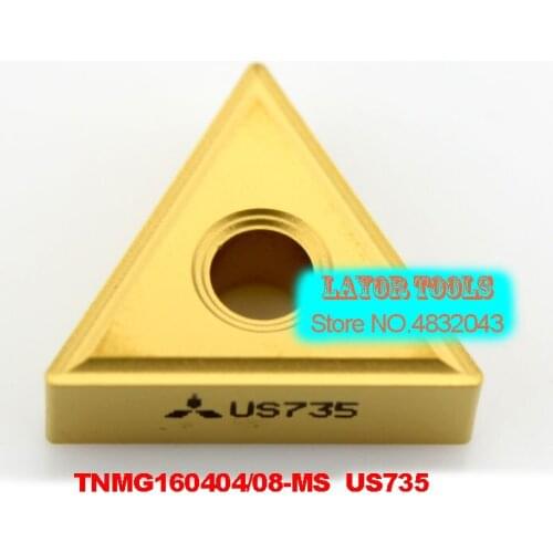 10PCS TNMG160404-MS US735/TNMG160408-MS US735. cutting blade, turning tip,Suitable for MTJNR MTFNR MTQNR Series Lathe Tool