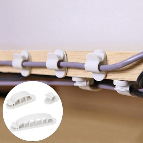 10Pcs PP Cable Winder Wire Organizer Clips Desktop Cord Management Holder Clamps