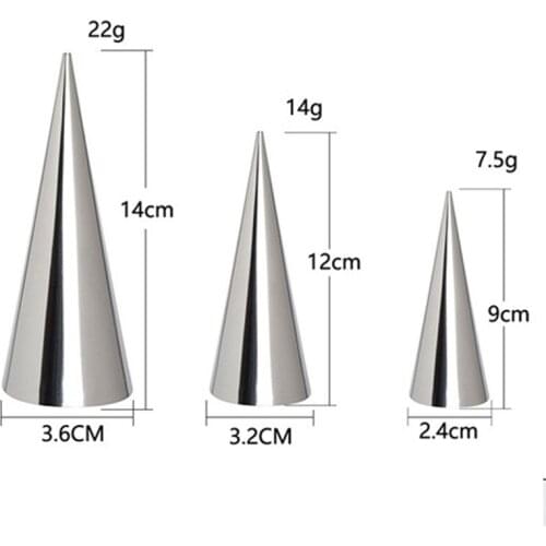 12/24pcs Conical Stainless Steel Large Screw Croissant Tool Baking Pastry Cones Shape D1