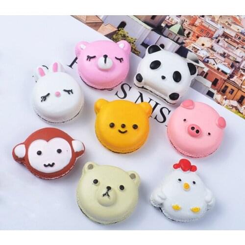 20Pcs 22mm Resin Cartoon Burger Patch Bear/Bunny/Panda Food Toys DIY Materials Phone Shell/Hairpin/Earrings Pendant Accessories