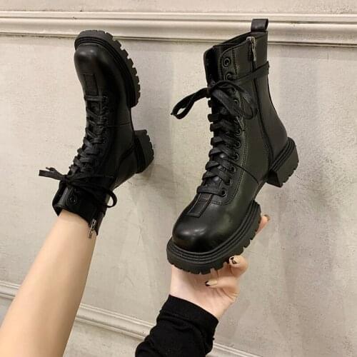 2020 new British style lace-up simple Martin boots trendy comfortable student single boots fashion hot-selling short boots