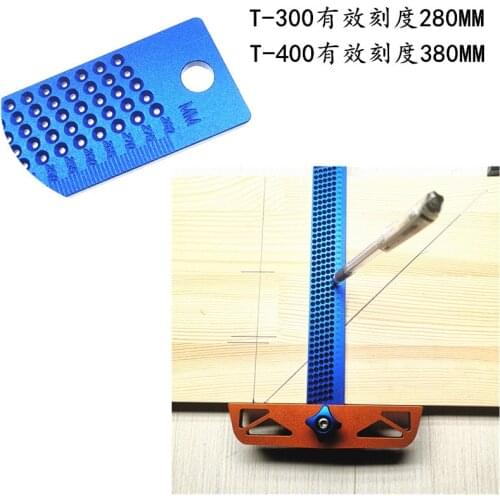 300/400mm Adjustable angle Woodworking T Ruler Hole Positioning Crossed Marking Gauge Aluminum Alloy Scriber Measuring Tool