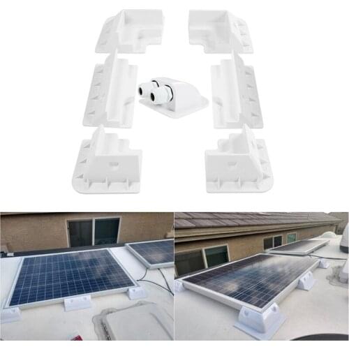 7PCS ABS Solar Panel Bracket Kit Caravan Motorhome RV Boat Vehicle Roof Mount Solar Board Corner Side Mounting Bracket