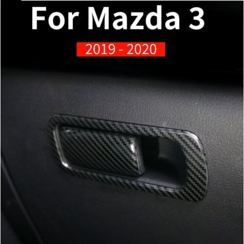 Stainless Steel Car Storage Box Handle Decoration Sticker For Mazda 3 Alexa 2019 2020 Co-pilot Handle Bowl Cover Accessories