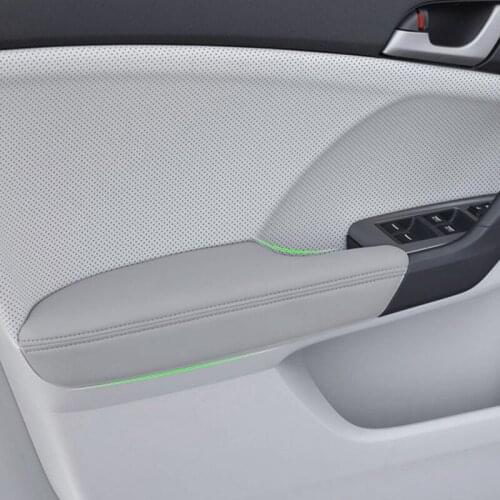 Car Accessories Interior 2pcs Front Door Armrest Panel Microfiber Leather Cover Trim For Acura TSX 2009 2010 2011 2012 2013 2014