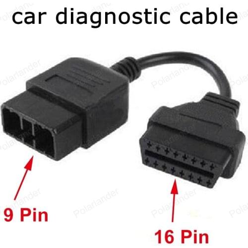 Car Diagnostic adapter Professional AUTO Diagnostic cable For Subaru 9pin to 16pin OBD2 cable Service Connector