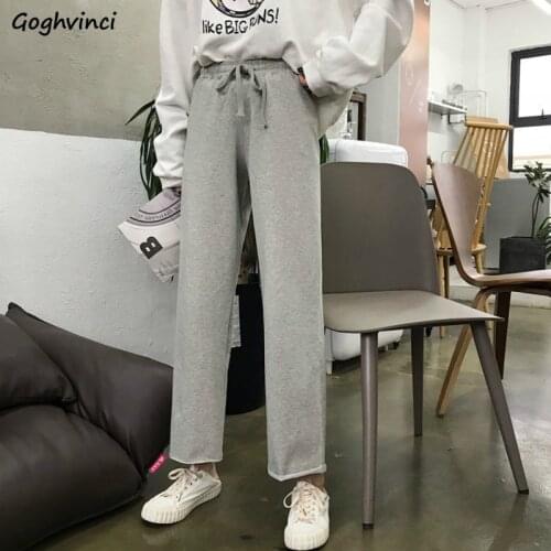 Pants Women Drawstring Solid High Waist Simple Summer Breathable Cotton Soft Casual Womens Trousers Loose Streetwear Comfortable
