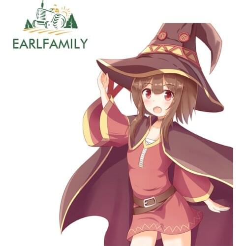 EARLFAMILY 13cm x 10.2cm For Megumin Car Fine Decal Cartoon Graphics Stickers Waterproof Scratch-proof Sticker Bumper Decoration