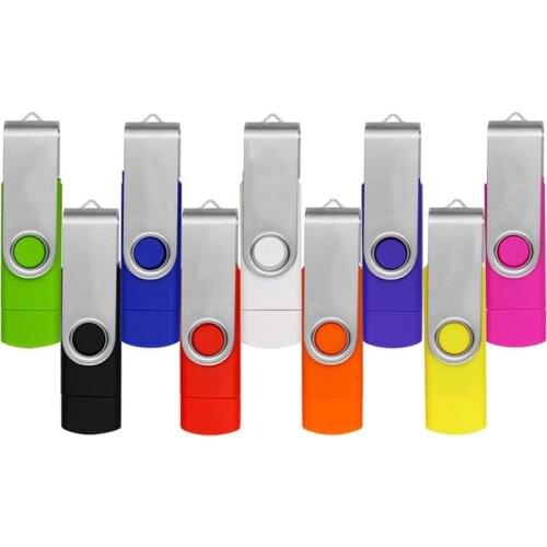 360 Rotate USB Flash Drive 64G USB 2.0 Smart Phone Pen Drive 4g 8g 16g 32g 128g Micro Usb Memory Storage Devices U Disk