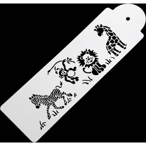 Giraffe Zebra Monkey Lion Cake Mould Cake Stencil Airbrush Painting Mold Cookies Fondant Cake Decorating Mold