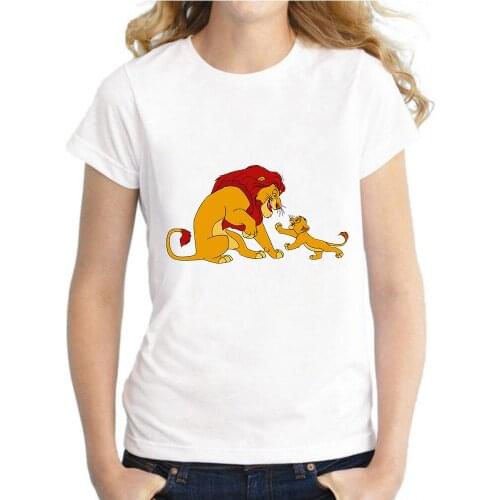 The Lion King SIMBA Mufasa T-Shirt Cartoons Printing Unisex Oversized Tops Funny Summer O-Neck Short Sleeve Parent-child Outfit