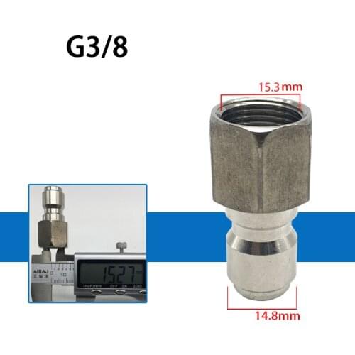 Quick Connect 3/8" High Pressure Quick Connector Car Washer Adapter Water Gun Hydraulic Couplers Couplings for Garden Irrigation