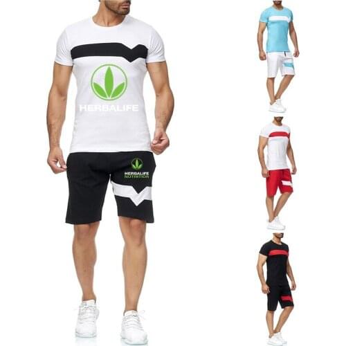 HERBALIFE NUTRITION 2021 Summer Men T-shirt Shorts Short-sleeved Suit Sportswear Fashion Sports Pants Man Running Suit