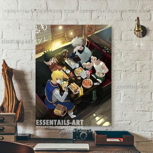 Gon Killua Kurapika Leorio HxH Canvas Decoration Prints Poster Study Living Room Home Decor Bedroom Pictures Wall Art Painting